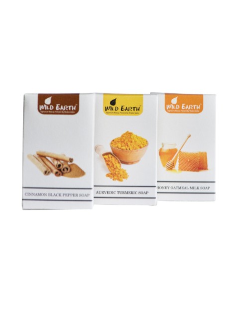 

Wild Earth Set of 3 Ayurvedic Soaps - 100g each, White