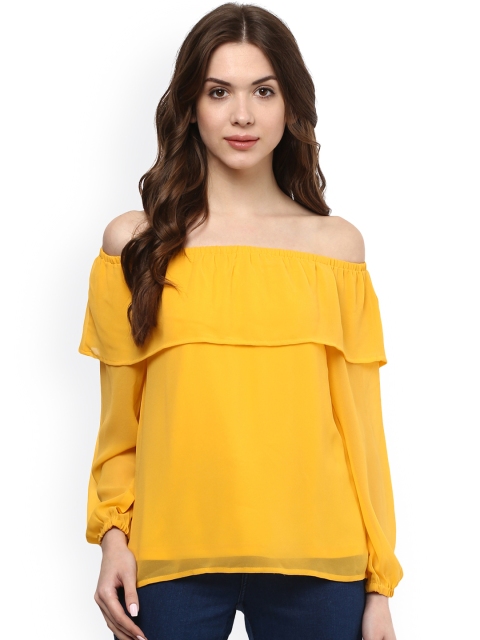 

Harpa Yellow Layered Bardot Top