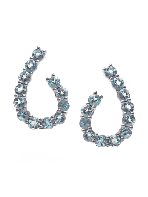 

HIFLYER JEWELS Blue Contemporary Half Hoop Earrings