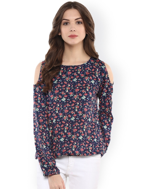 

Harpa Navy Floral Print Top, Navy blue