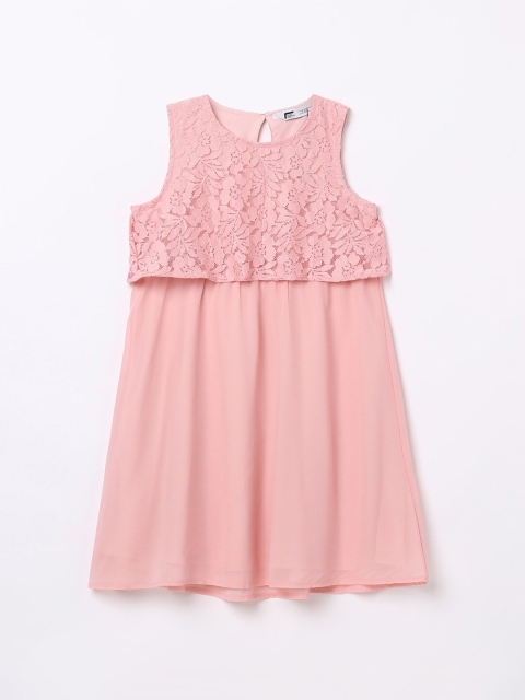 

Fame Forever by Lifestyle Girls Pink Self Design A-Line Dress