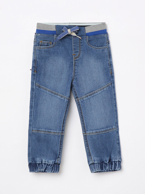 

Juniors Boys Blue Light Fade Cuffed Hem Jeans