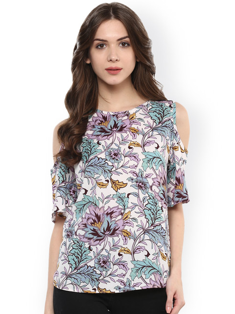 

Harpa Off-White Floral Print Top