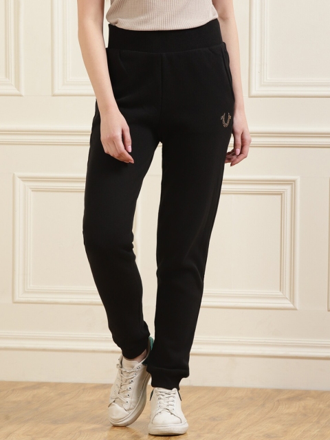 

True Religion Women Black Solid Slim Fit Joggers