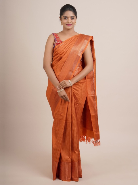 

Pothys Women Orange Woven Design Pure Silk Saree