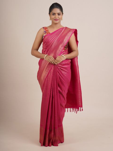 

Pothys Women Pink Woven Design Pure Silk Saree