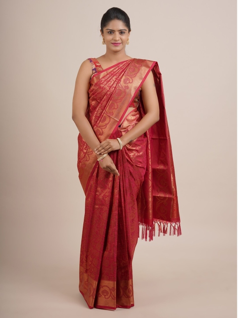 

Pothys Women Maroon Woven Design Pure Silk Saree