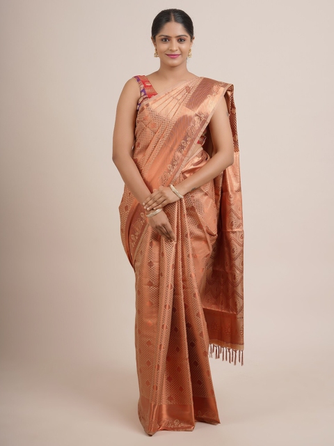 

Pothys Copper-Toned Woven Design Zari Pure Silk Saree