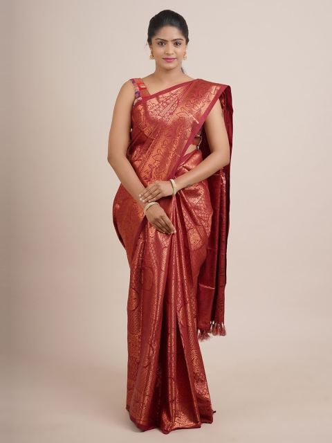 

Pothys Women Maroon Woven Design Pure Silk Saree