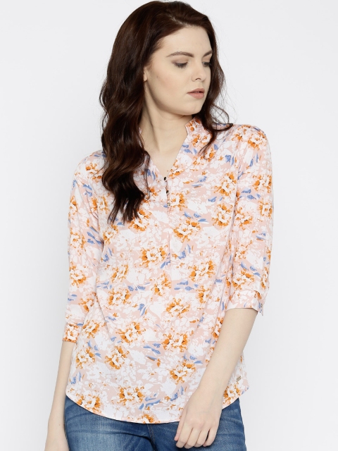 

Park Avenue Women Peach Printed Regular Top