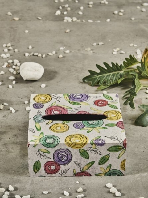 

A Tiny Mistake Olive Green Floral Printed Wooden Tissue Boxes