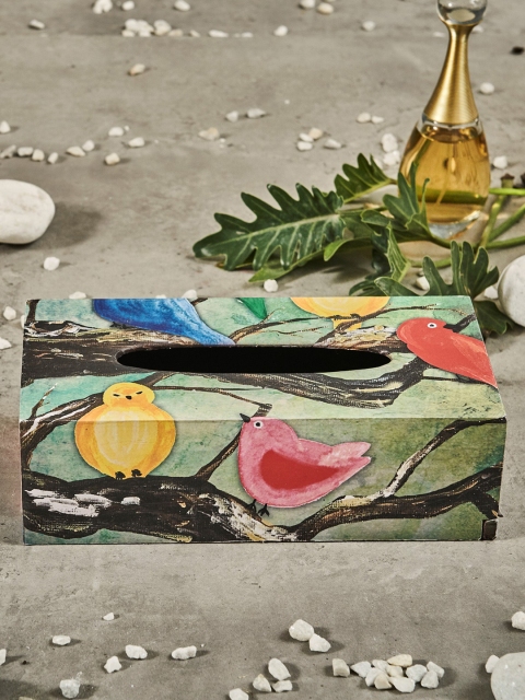 

A Tiny Mistake Multicolored Printed Wooden Cutlery Holder, Multi