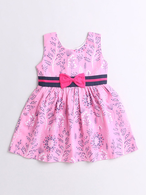 

The Magic Wand Girls Pink Floral Cotton Fit & Flare Dress
