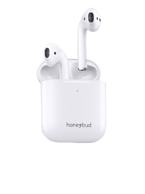 

honeybud White Playpods Bluetooth Wireless TWS Touch Control Sweatproof Voice Assistant