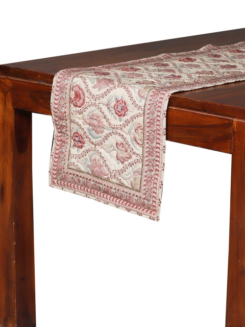 

Ritu Kumar Off-White Ethnic Motifs Printed Table Runner