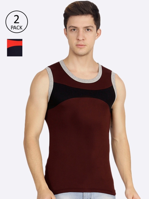 

Genx Men Pack of 2 Assorted Pure Cotton Gym Innerwear Vests