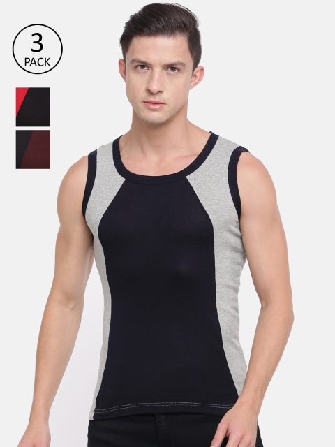

Genx Men Pack Of 3 Assorted Pure Cotton Gym Innerwear Vests
