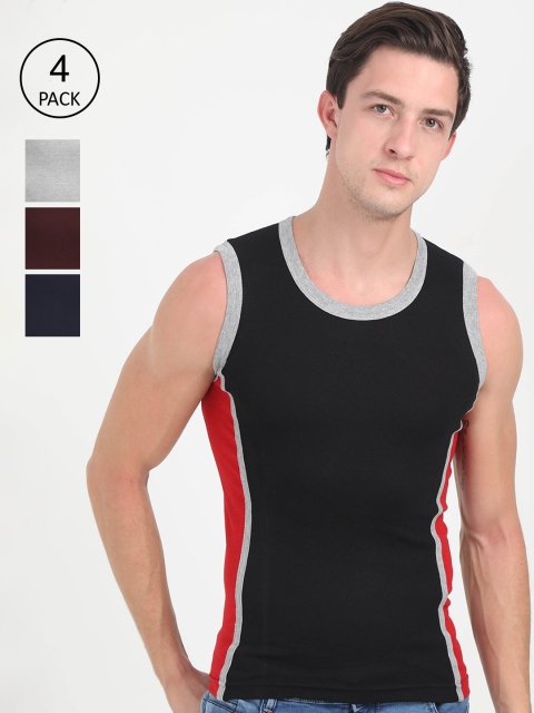 

Genx Men Pack Of 4 Assorted Cotton Innerwear Vests