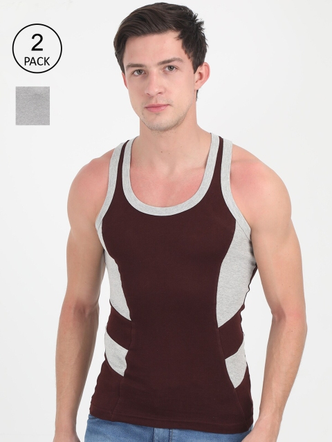 

Genx Men Pack Of 2 Assorted Solid Gym Vests
