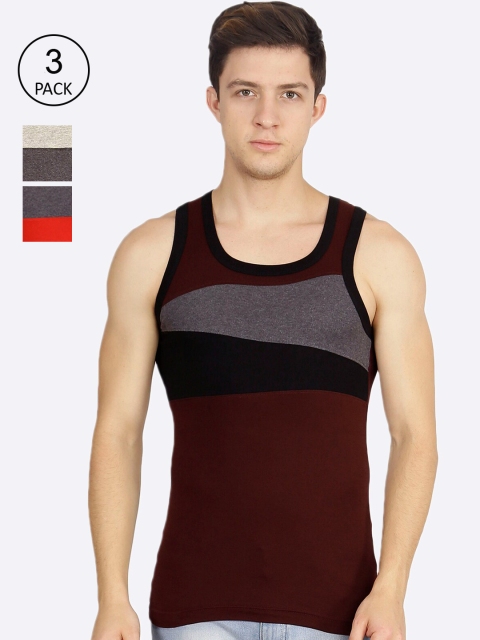 

Genx Men Pack Of 3 Assorted Pure Cotton Gym Vests