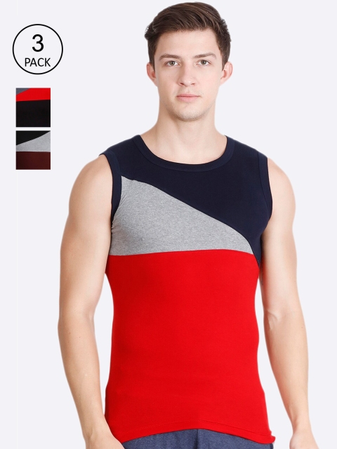

Genx Men Pack Of 3 Assorted Pure Cotton Gym Vests