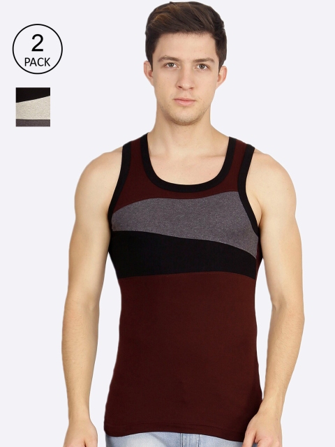 

Genx Men Pack Of 2 Assorted Pure Cotton Gym Vests