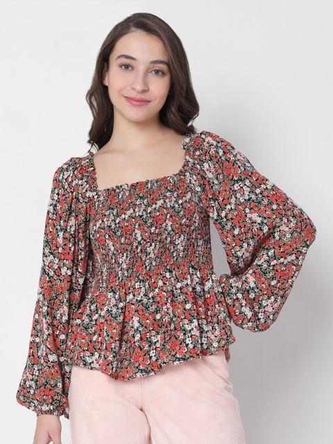 

Vero Moda Black & Red Floral Print Top