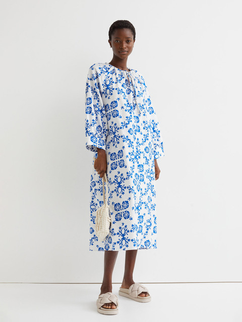 

H&M Blue Cotton Drawstring Dress