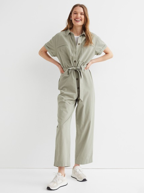

H&M Green Short-Sleeved Jumpsuit