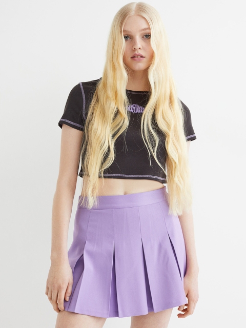 

H&M Purple Short Twill Skirt