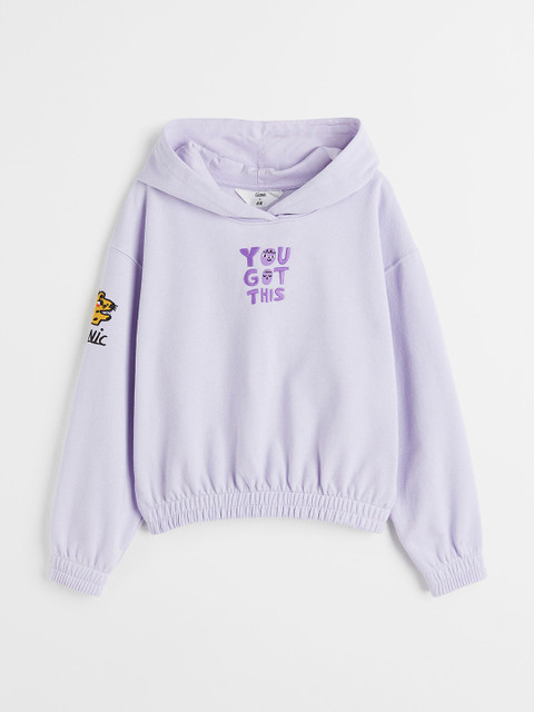 

H&M Girls Purple Embroidery-Detail Hoodie