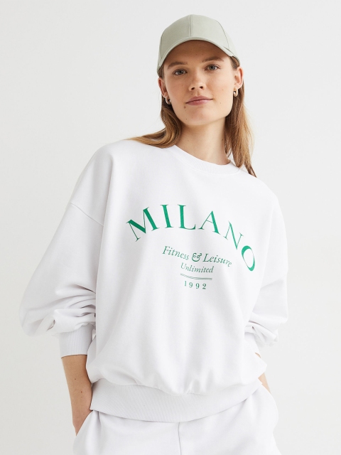 

H&M Women White Raglan-Sleeved Top