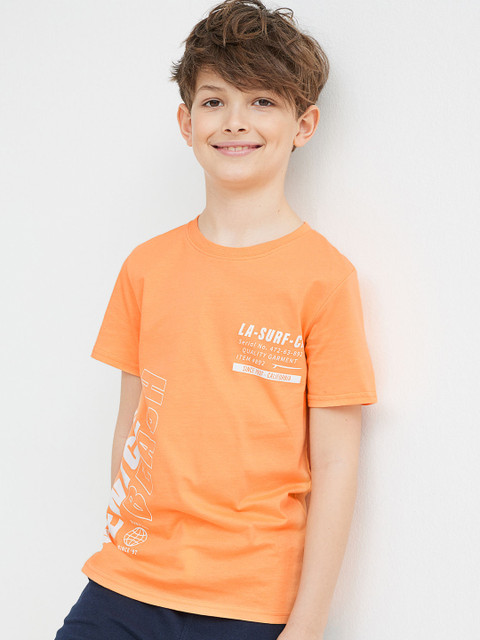 

H&M Boys Orange Cotton T-shirt
