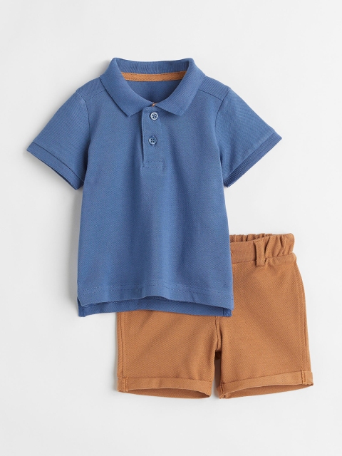 

H&M Boys Blue & Brown Polo Shirt and Shorts