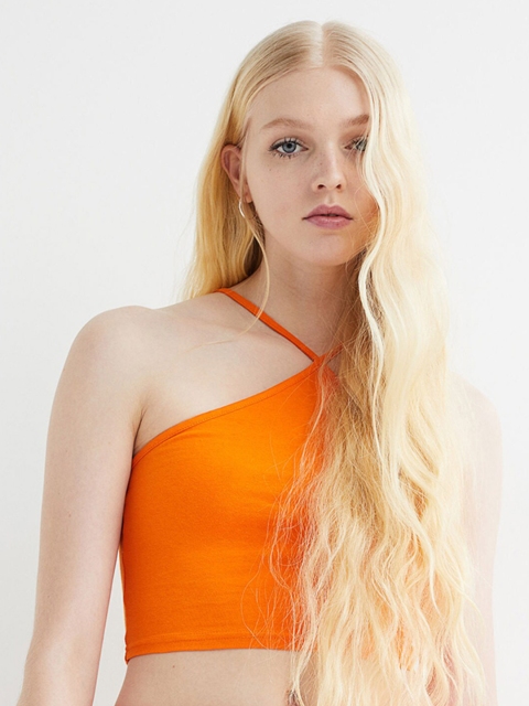 

H&M Orange Cotton Cropped Top