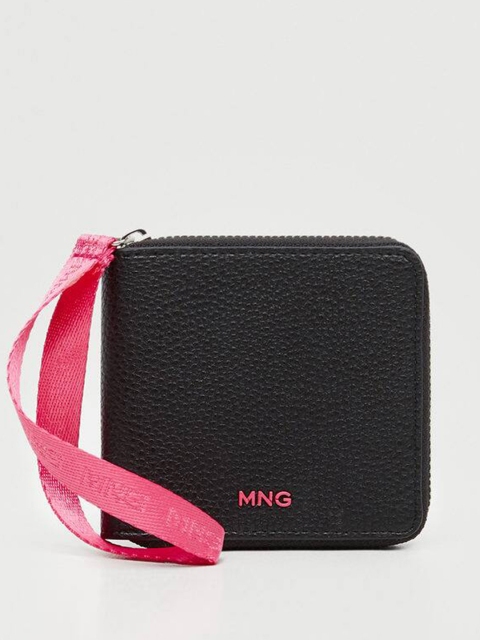 

MANGO Women Black Solid Zip Around Wallet