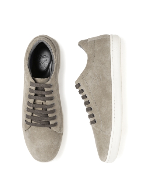 

WROGN Men Taupe Solid Suede Sneakers