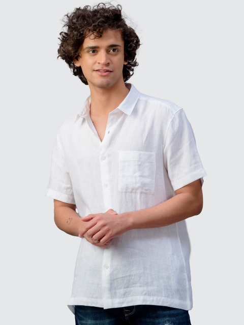 

KINGDOM OF WHITE Men White Smart Casual Shirt