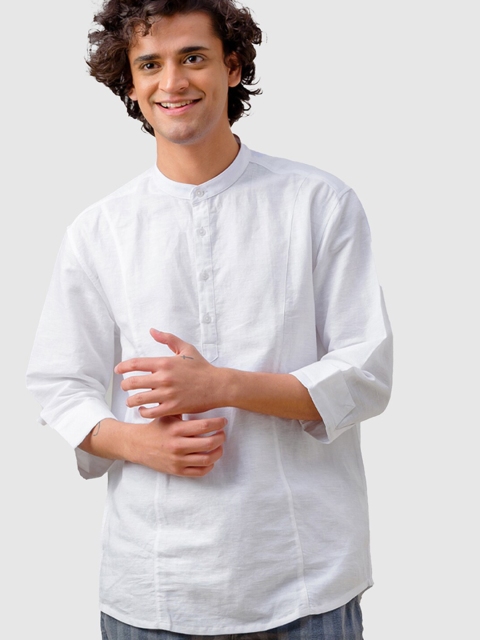 

KINGDOM OF WHITE Men White Smart Casual Shirt