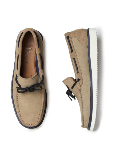 

WROGN Men Brown Leather Boat Shoes
