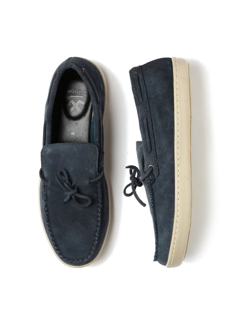 

WROGN Men Navy Blue Suede Boat Shoes