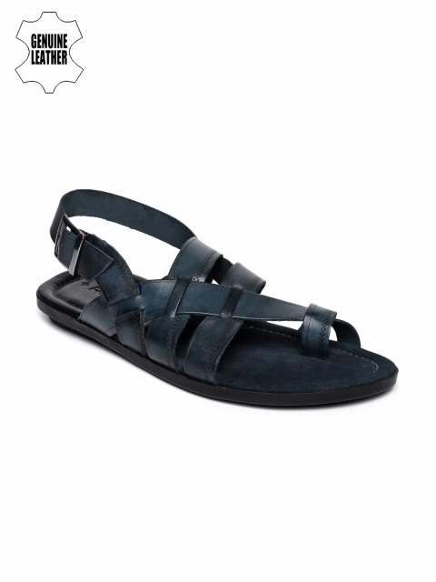 

Ruosh Smart Casual Men Navy Genuine Leather Sandals, Navy blue