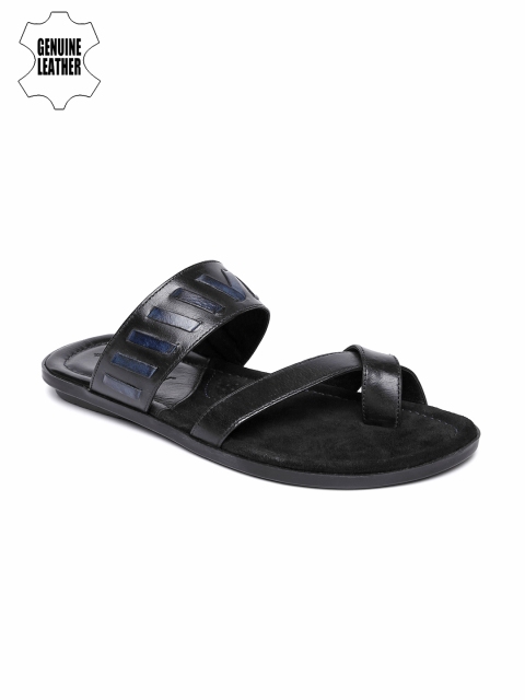 

Ruosh Smart Casual Men Black & Navy Genuine Leather Sandals