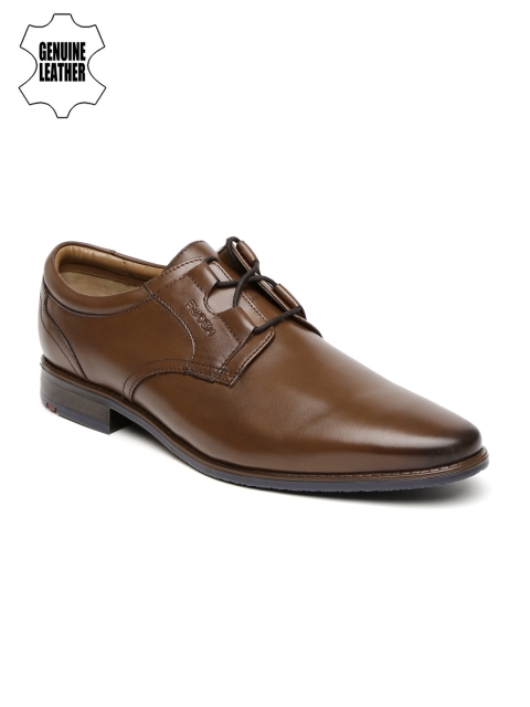 

Ruosh Work Men Tan Brown Semiformal Genuine Leather Derbys