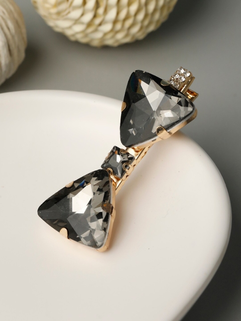

Priyaasi Women Black & Gold-Toned Alligator Hair Clip