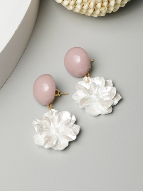 

Priyaasi White & Lavender Floral Drop Earrings
