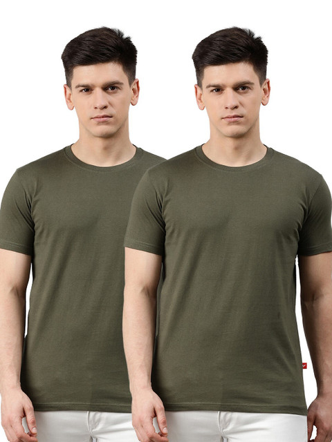 

UNSULLY Men Olive Green 2 Dri-FIT Training or Gym T-shirt