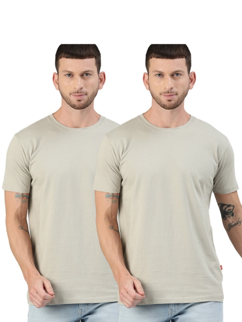 

UNSULLY Men Grey 2 Drop-Shoulder Sleeves Dri-FIT Applique Training or Gym T-shirt