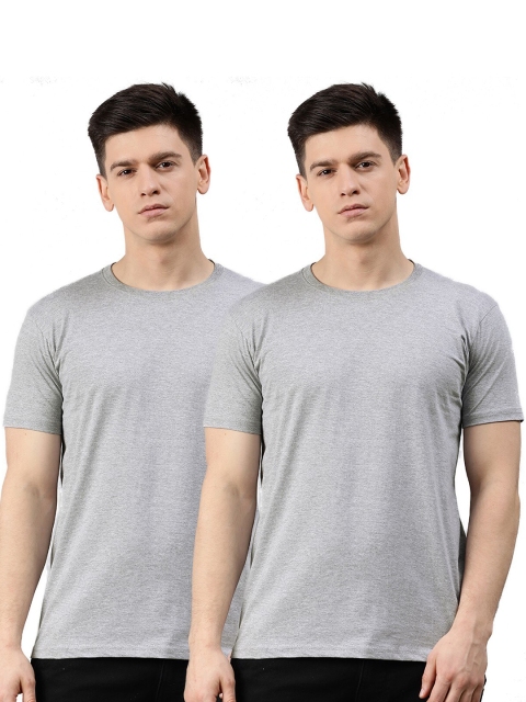 

UNSULLY Men Grey Melange 2 Dri-FIT Applique Training or Gym T-shirt