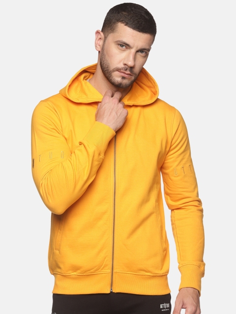 

ATTIITUDE Men Yellow Hooded Sweatshirt